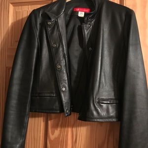 Black leather jacket